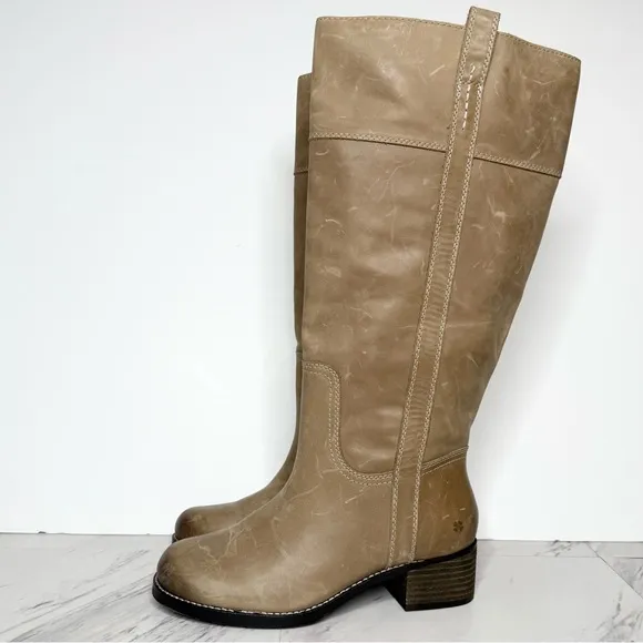 New! Lucky Brand Hybiscus Extra Wide Calf Leather Tall Boot 8 1/2 M