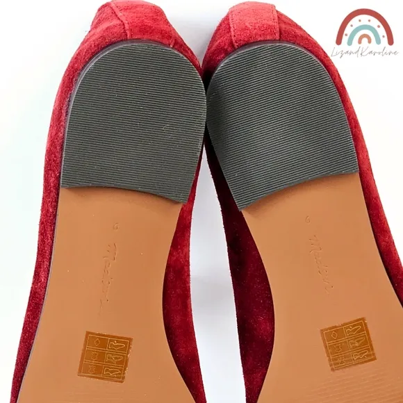 New! Madewell Greta Ballet Ruby Port Leather Suede Flats