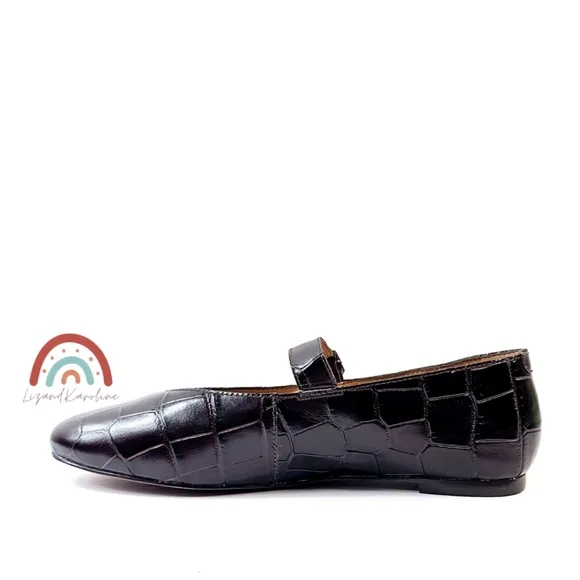 New! Madewell The Remy Mary Jane Leather Flats in Chocolate Raisin