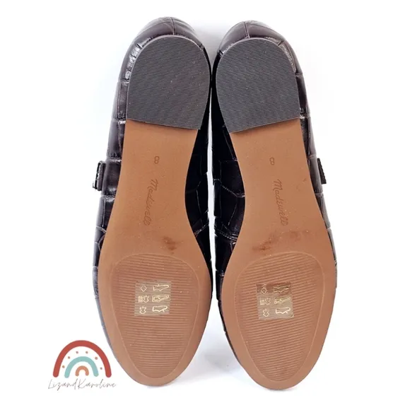 New! Madewell The Remy Mary Jane Leather Flats in Chocolate Raisin