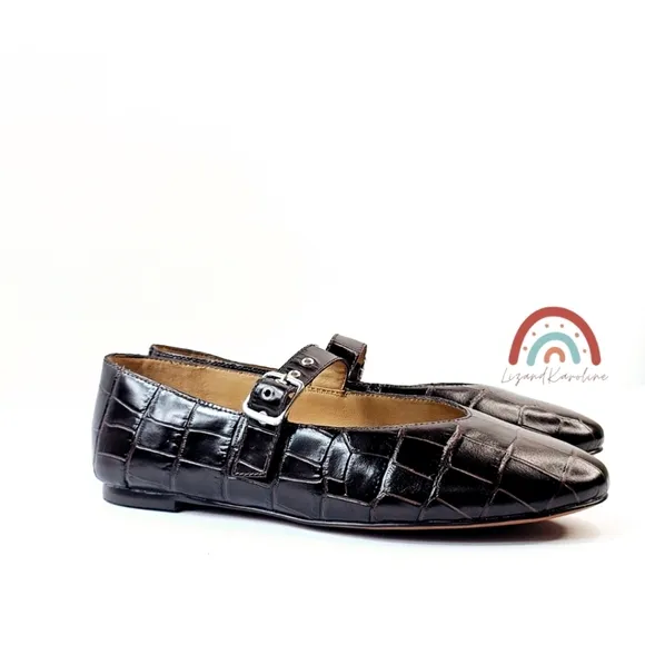 New! Madewell The Remy Mary Jane Leather Flats in Chocolate Raisin