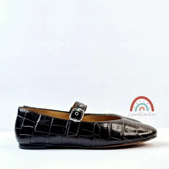 New! Madewell The Remy Mary Jane Leather Flats in Chocolate Raisin