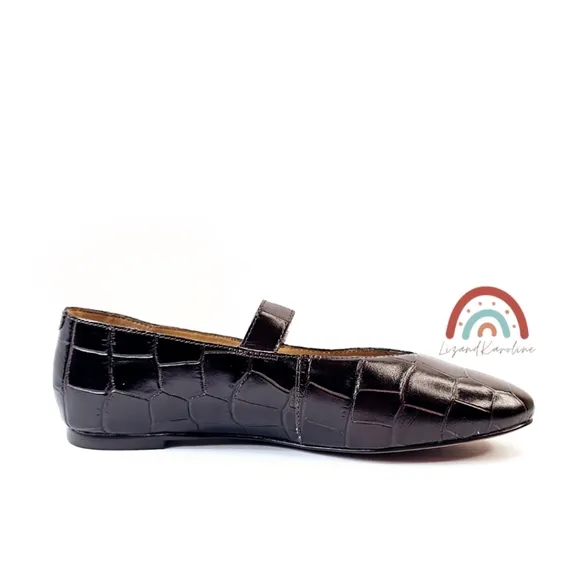 New! Madewell The Remy Mary Jane Leather Flats in Chocolate Raisin