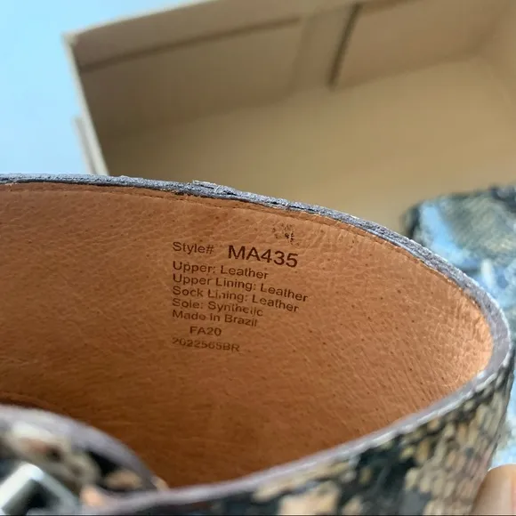 New Madewell The Rosie ankle boots in snake embossed leather Size 7