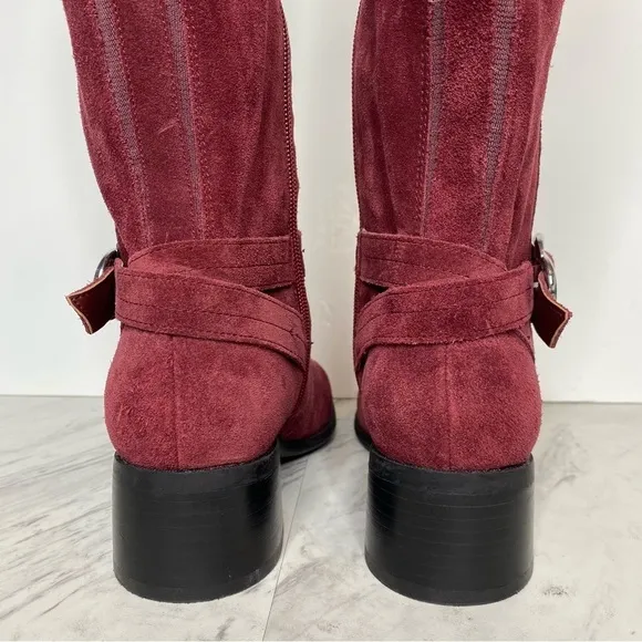New! Marc Fisher Hailin Suede Wide Calf Riding Boot 6W