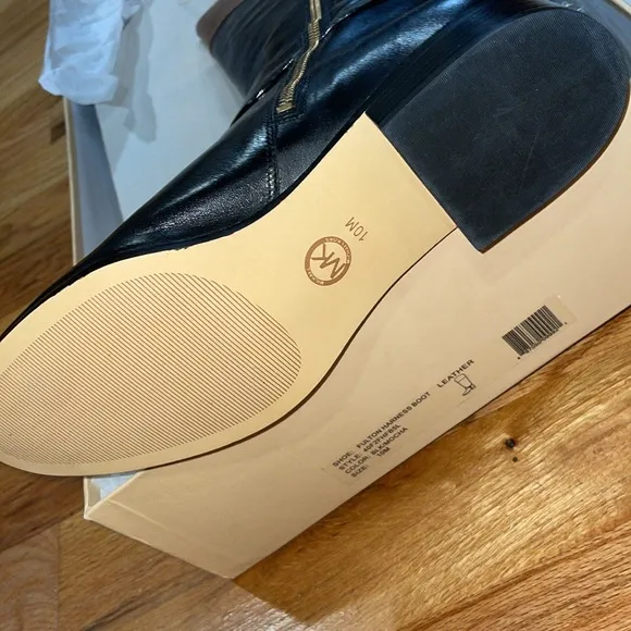 NEW Michael Kors Fulton Harness Black Mocha Brown Leather sz 10