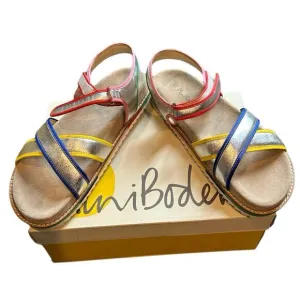 NEW Mini Boden Metallic Rainbow Leather Strappy Sandals Size 39 Women's 9