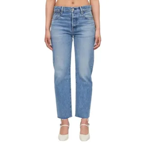 NEW MOUSSY garfield straight jean in light blue