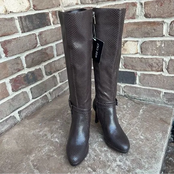 NEW Naturalizer Taelynn Brown Tall Boots Wide Calf Sz 6.5