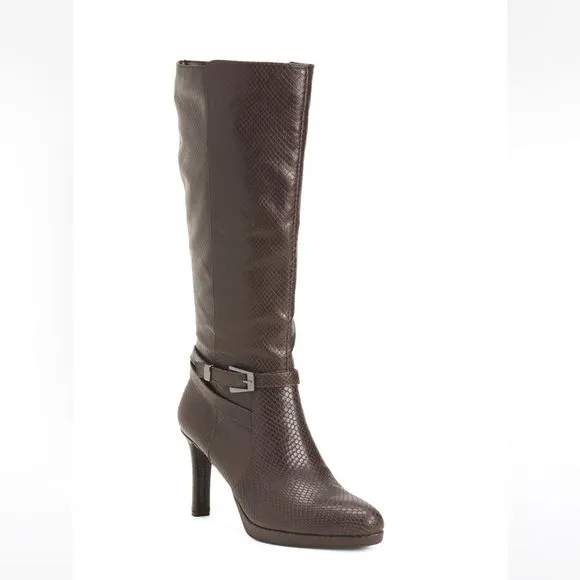 NEW Naturalizer Taelynn Brown Tall Boots Wide Calf Sz 6.5