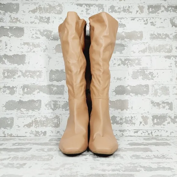 New Naturalizer Waylon  Tan Beige Manmade Wide Calf Knee High Boots B177