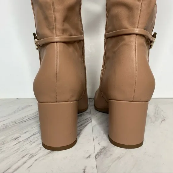 New! Naturalizer Waylon Tan Faux Leather Wide Calf Tall Boot 8M