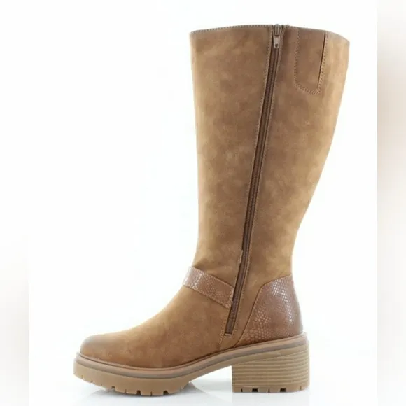 New Naturalizer womens Tan brown Adler Knee High Boot boots Wide Calf 10 10W