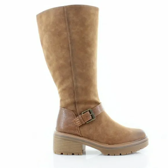 New Naturalizer womens Tan brown Adler Knee High Boot boots Wide Calf 10 10W
