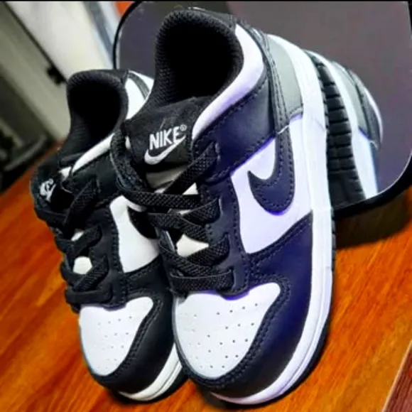 New Nike Dunk Low TD Size 8c Toddler Baby Panda Black White