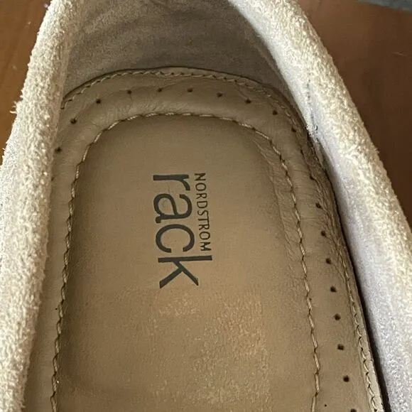 NEW Nordstrom Rack Men's Leather Driving Loafers Size 11.5M Tan Brazil Buckle