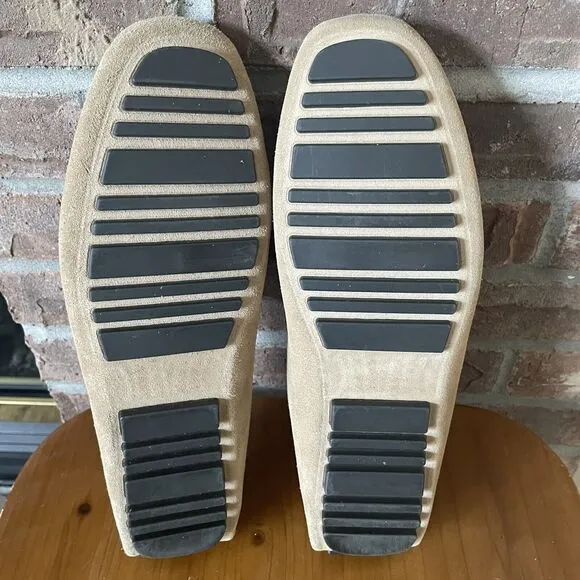 NEW Nordstrom Rack Men's Leather Driving Loafers Size 11.5M Tan Brazil Buckle