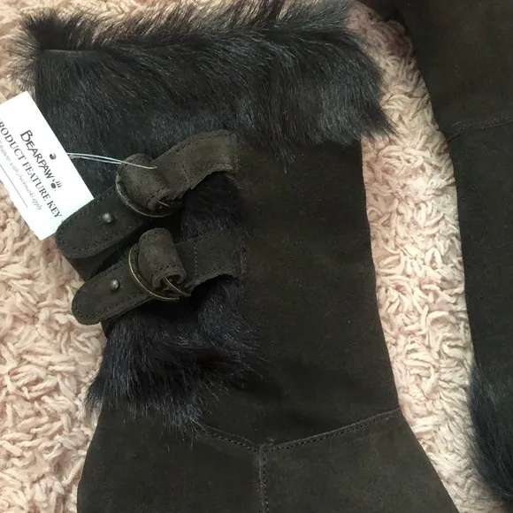 NEW NWT Bearpaw Madeline Suede/Fur Boots 9,10