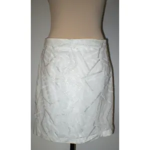 New NWT Womens Piperlime Collection White Silver Sequins Skirt S Small Party