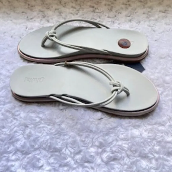 NEW Olukai OHana Gray Slip On Flip Flop Thong Sandals Women’s Sz 8 NWT