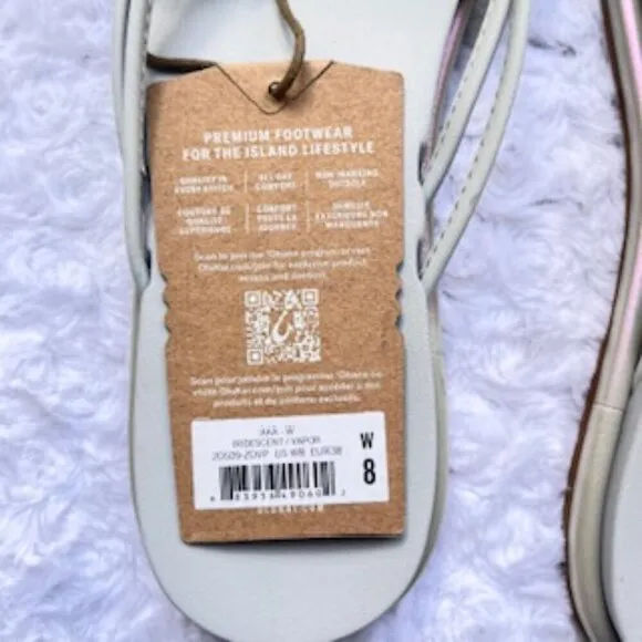 NEW Olukai OHana Gray Slip On Flip Flop Thong Sandals Women’s Sz 8 NWT