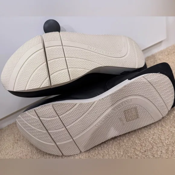 NEW Paloma Barceló Columba leather loafers, Black/White Size EU 39 US 8-8.5