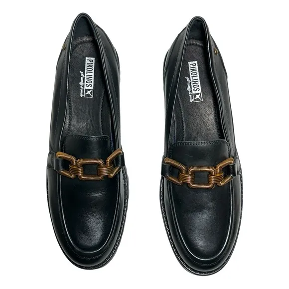 NEW Pikolinos Aviles Black Platform Loafers size EU41 | US 10 Preppy Academia