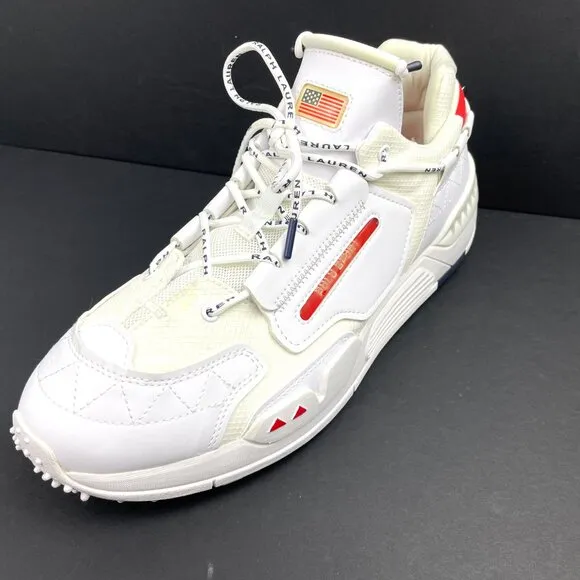 New Polo Ralph Lauren Sport PS200-SK-LTL White Sneaker Mens Shoes Size 14