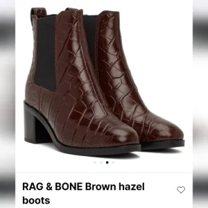 NEW rag &amp; bone Hazel ankle boot, Crocodile brown leather sz 39.5, 9