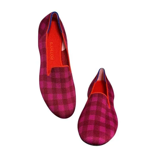 New! Rothy's The Cherry Gingham Limited Edition Loafer - Size 8.5