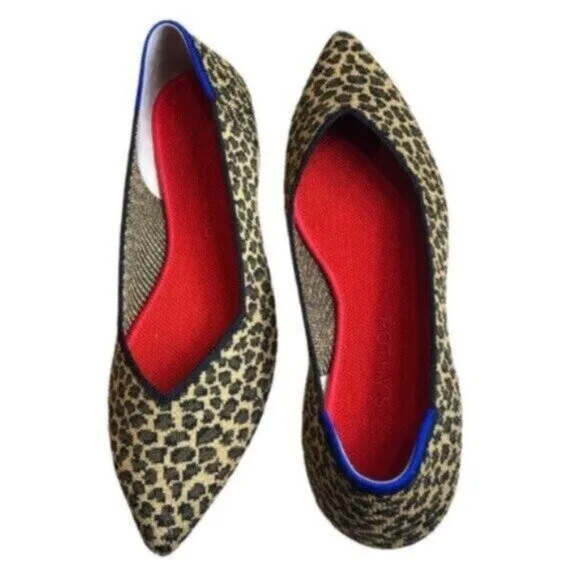 NEW Rothy's The Point Animal Print Comfy Casual Washable Flats 9.5
