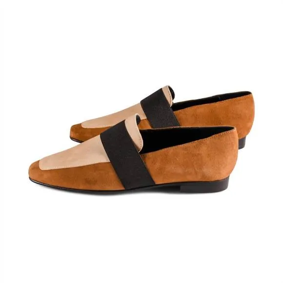NEW RUTH SECRET women's harrison slip on in saddle / beige