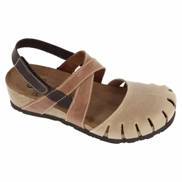 NEW SABATINI women's elsa sandal in beige/t moro crazy