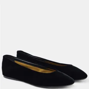 NEW Saint Laurent Gio Velvet Flat in Black Almond Toe 39/8.5-9