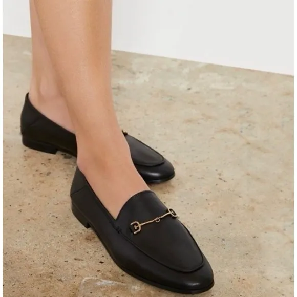 NEW Sam Edelman Loraine Bit LEATHER Loafers BLACK WOMEN 12 Classic Minimalist