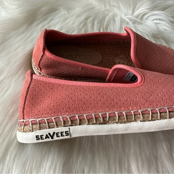 New Seavees Ocean Park Espadrilles Coral Suede Loafers Flats Shoes Sz 6.5