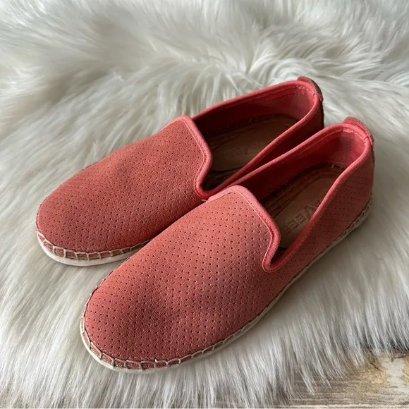 New Seavees Ocean Park Espadrilles Coral Suede Loafers Flats Shoes Sz 6.5