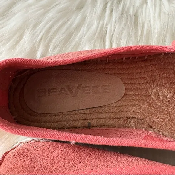 New Seavees Ocean Park Espadrilles Coral Suede Loafers Flats Shoes Sz 6.5