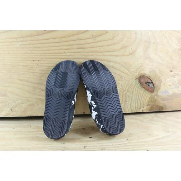 New Sorel Flats Size 7 Womens Slippers Go Bodega Run Black Gray White Fur Lined