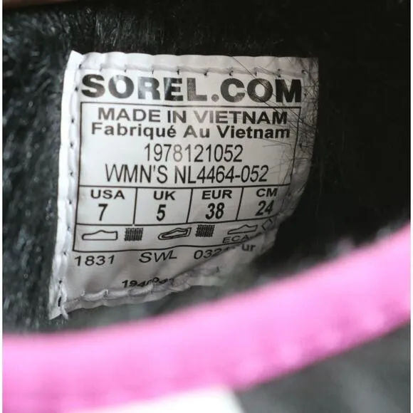New Sorel Flats Size 7 Womens Slippers Go Bodega Run Black Gray White Fur Lined