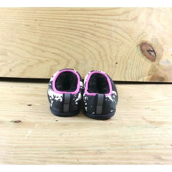 New Sorel Flats Size 7 Womens Slippers Go Bodega Run Black Gray White Fur Lined