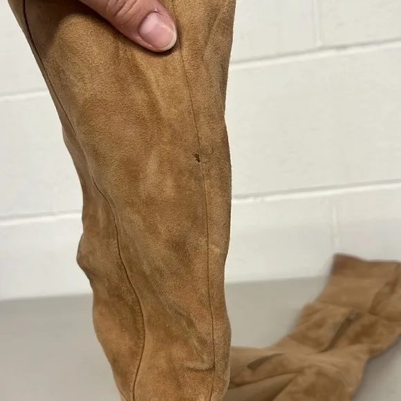 New Steve Madden sz5.5 Marcello brown knee boots suede  cognac tan heeled