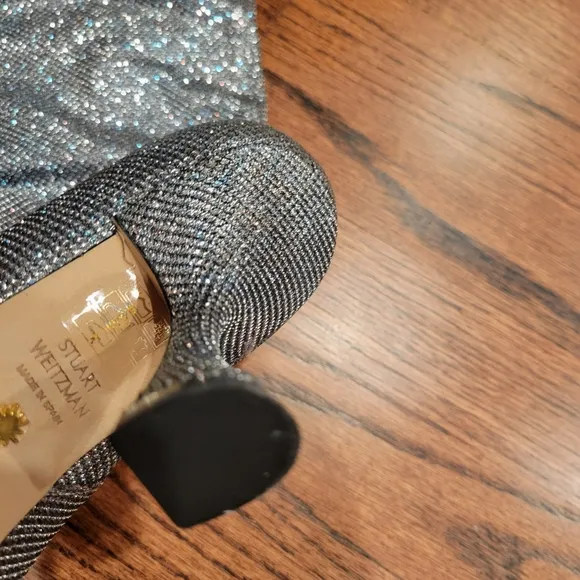 NEW STUART WEITZMAN  crystal SILVER  Boots
