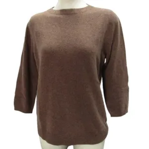 NEW TALBOTS Womens Audrey Cashmere Soft Soft Sweater Size L Brown