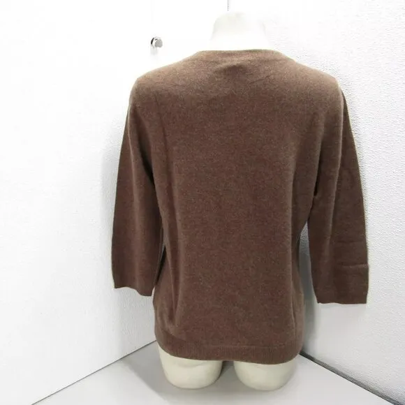NEW TALBOTS Womens Audrey Cashmere Soft Soft Sweater Size L Brown