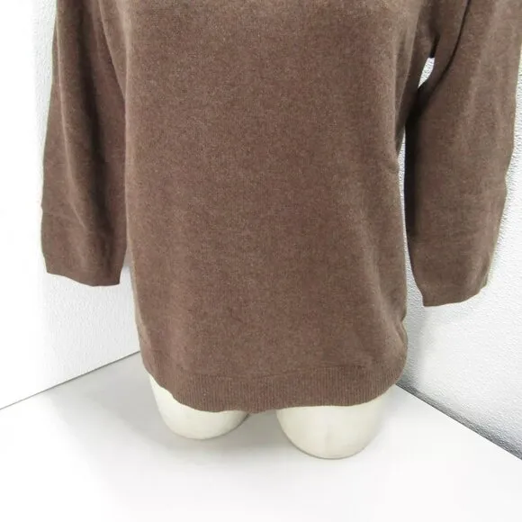 NEW TALBOTS Womens Audrey Cashmere Soft Soft Sweater Size L Brown