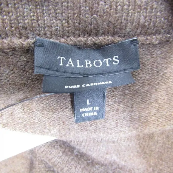 NEW TALBOTS Womens Audrey Cashmere Soft Soft Sweater Size L Brown