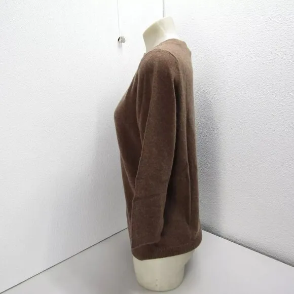 NEW TALBOTS Womens Audrey Cashmere Soft Soft Sweater Size L Brown