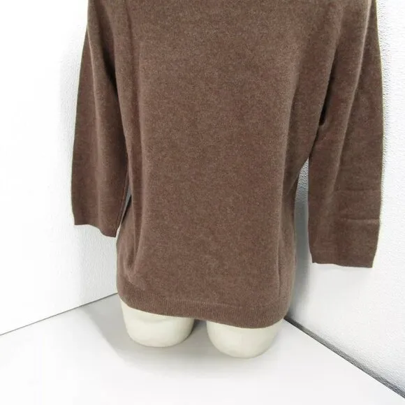 NEW TALBOTS Womens Audrey Cashmere Soft Soft Sweater Size L Brown