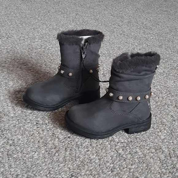 New Toddler Girls' Studded Fashion Mid-Calf Boots.